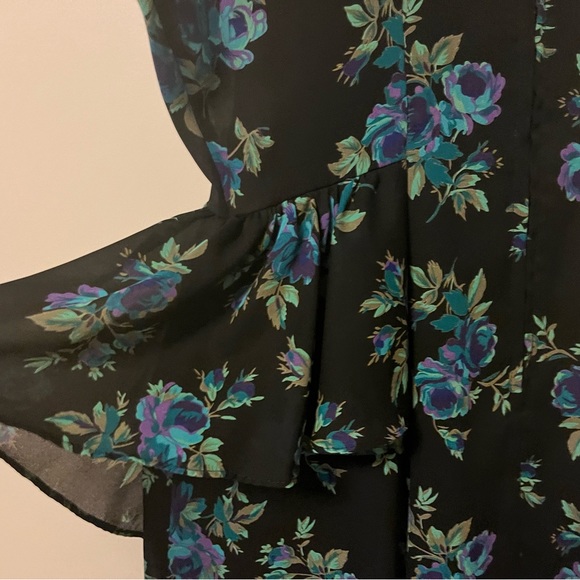 Vintage On The Rocks 80s Floral Midi Dress preowned - Picture 7 of 9